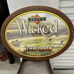 Vintage Pete’s Wicked Summer Brew Mirror - Baseball Theme