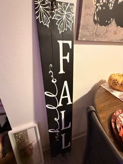 Tall outdoor porch sign for fall