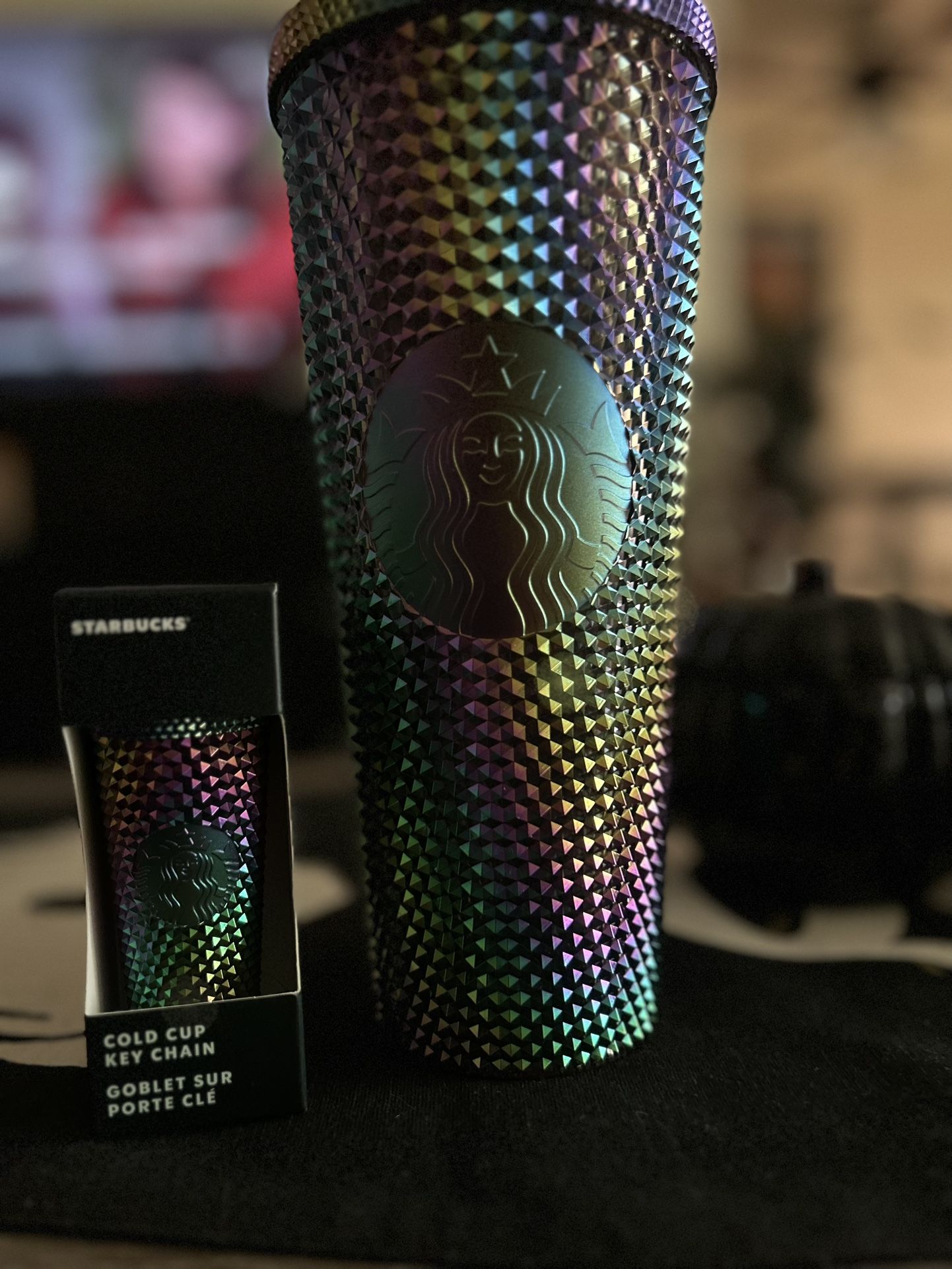 Rainbow Iridescent Black Studded Cup