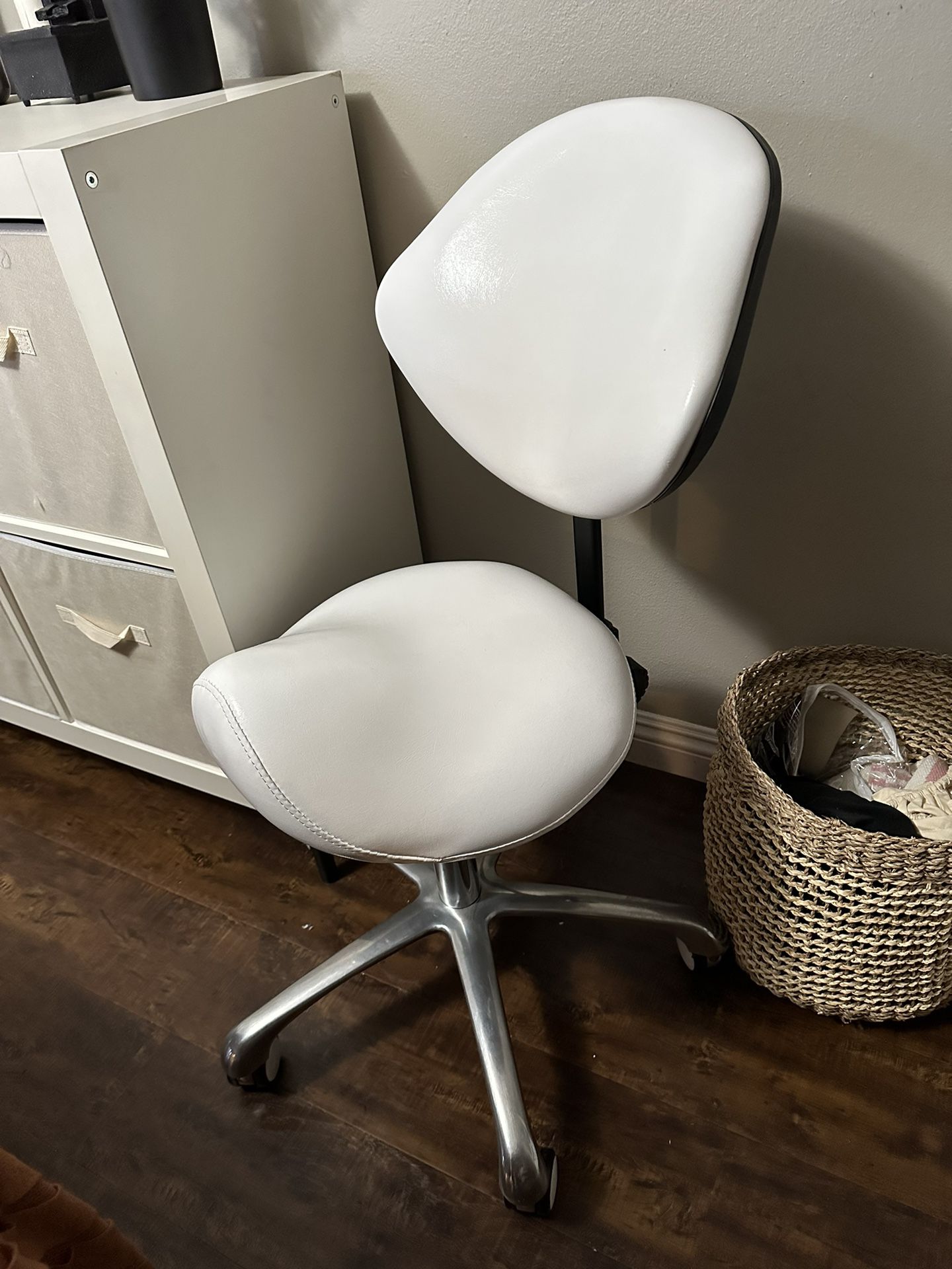 Esthetician Saddle Stool Chair With Back Support