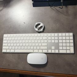 Apple Keyboard W Number Pad, Apple Mouse, Charger Included.