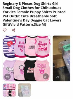 Reginary 7 Pack Small Dog Shirts Size M