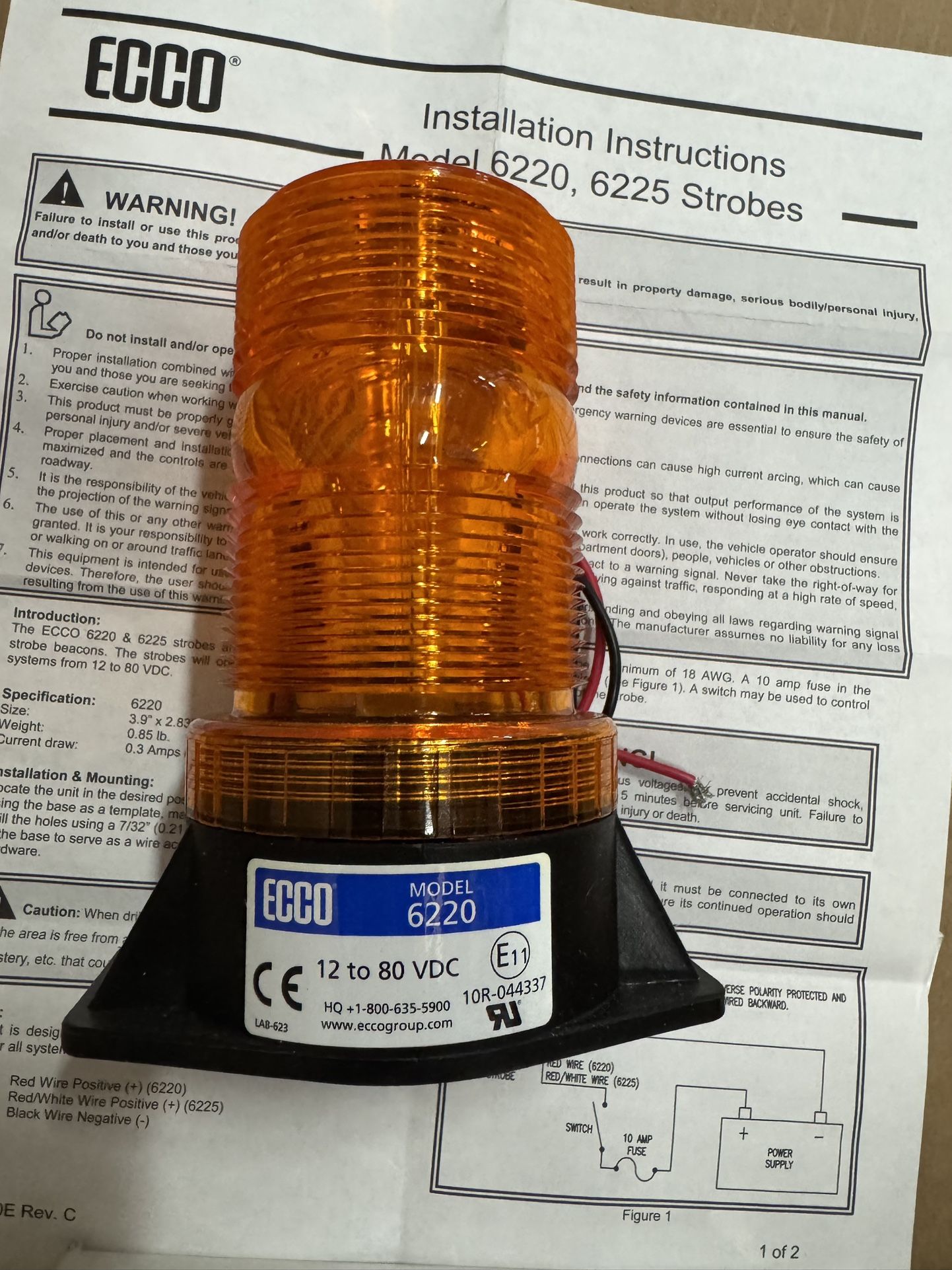 ECCO 6220A Strobe Beacon Medium Profile