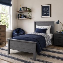 Pottery Barn Charlie Twin Bed - Weathered Blue/Gray Finish