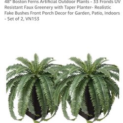 Brand new In Box - Artificial Fern Plants in Pot (2) 