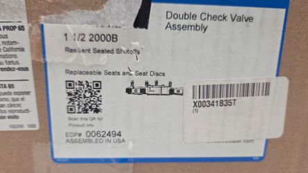 AMES 1-1/2 2000B DOUBLE CHECK VALVE W/BALL VALVE  #3172U G1