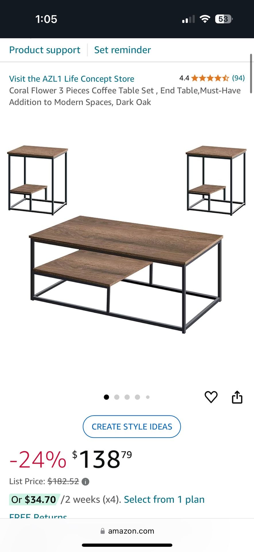 Coffee Table And End Tables