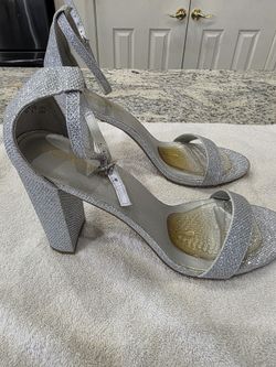 Silver Glitter Heels