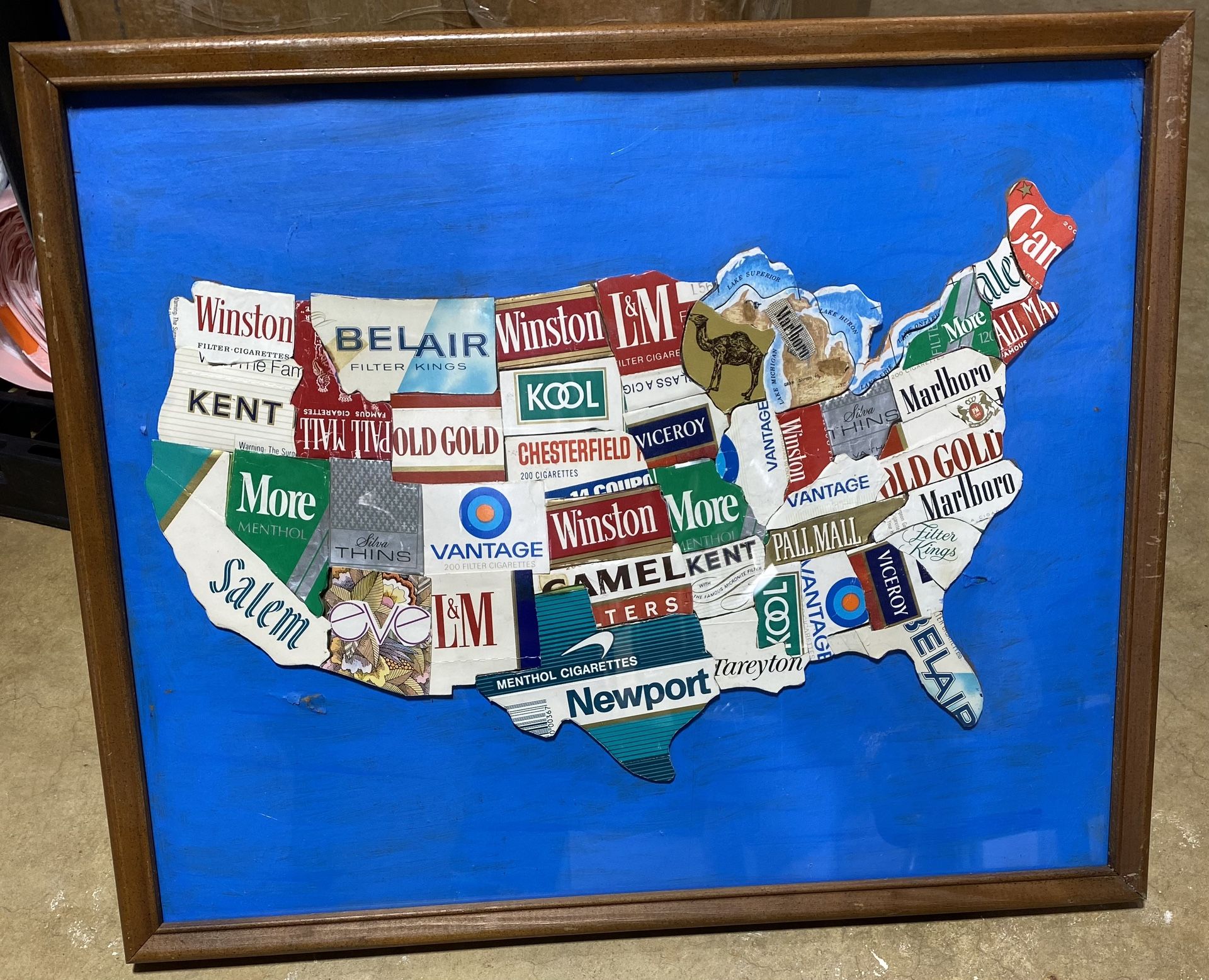 Vintage Cigarette Companies Wall Decor Picture Handmade