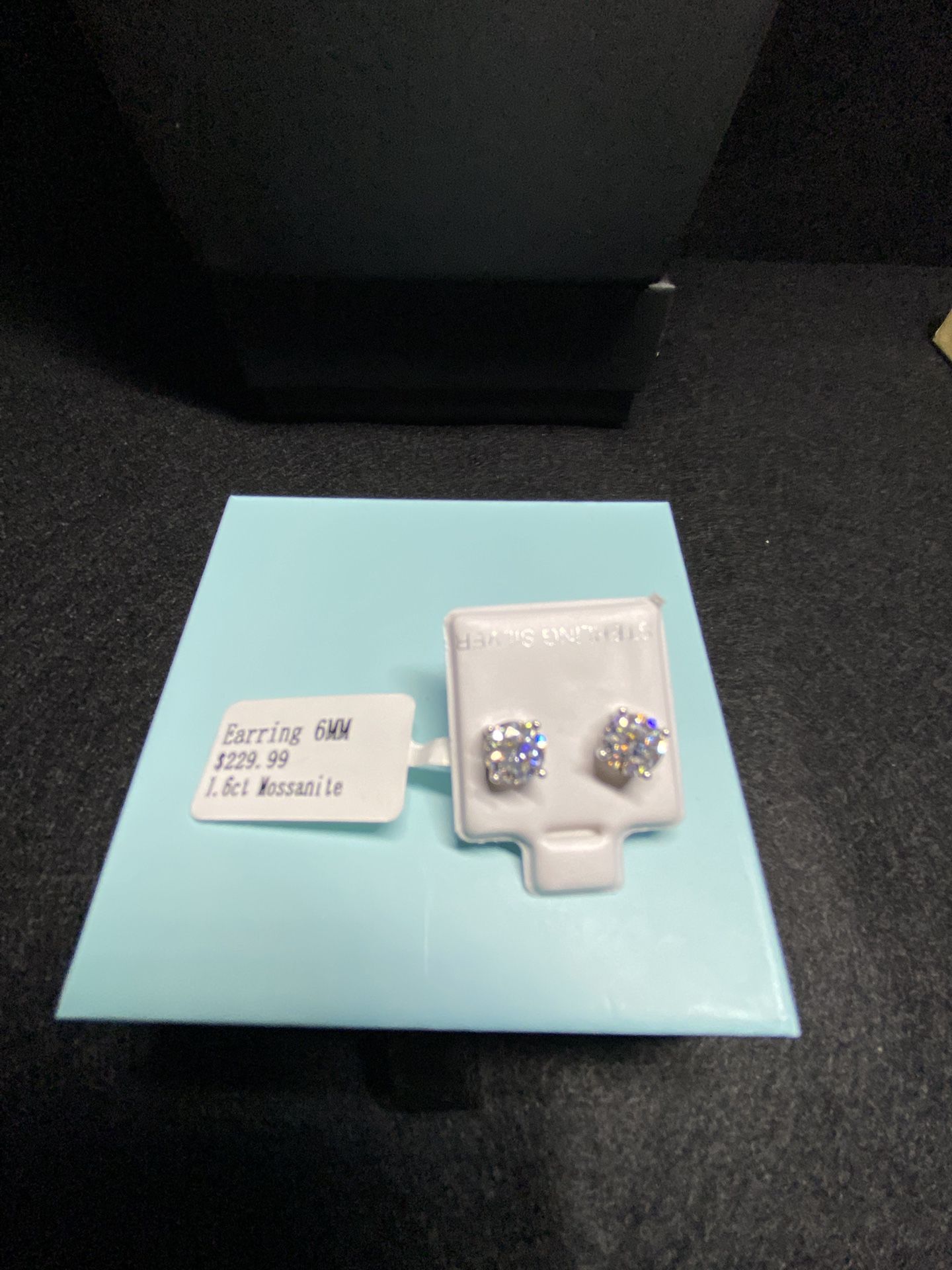 Silver Moissanite Diamond Earrings