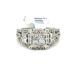 14Kt White Gold Diamond Halo Ring 6.30g Size 5.5 21935482