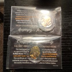 5 coin Black Ruthenium and Gold Plated lot