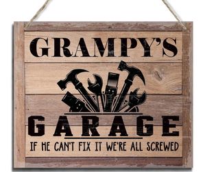 Cartel rústico, regalo del día del padre, regalo para papá, regalo del abuelo, letreros de madera colgantes de decoración, letrero de madera impresa p