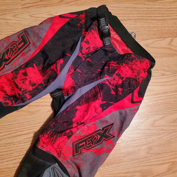 Fox Motocross Pants..size 26 Youth..fits 8 To 10 Yr Old Kid like New! Too