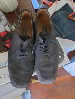 Black Suede Lace-Up Oxford Dress Shoes