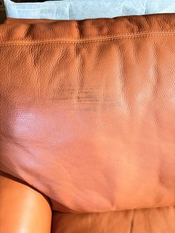 Leather Sofa – Burnt Orange, 3-Seat
