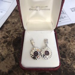 Genuine sterling silver gemstone earrings