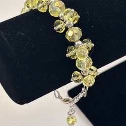 Hand Made Silver and Yellow Bracelet