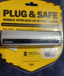 Plug and Safe Mobile Intruder Detector Alarm Model PS10, Home RV Camper Hotel +