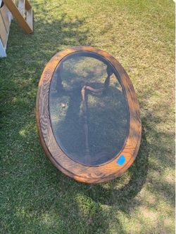 Vintage Oak/Glass coffee table