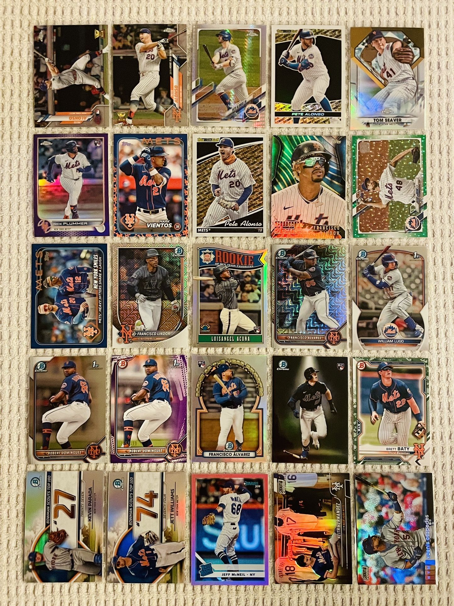 New York Mets 25 Card Baseball Lot! Rookies, Prospects, Refractors, Parallels, Case Hits, Short Prints, Variations & More!