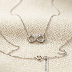 Tiffany & Co. Infinity Pendant Necklace in Platinum (PT950) with Diamonds