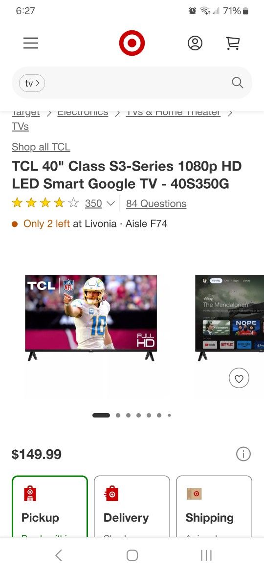 40" Tcl Roku Tv 6 Months Old. 