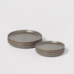 8pc Stoneware Tilley Dinnerware Set Bronze - Threshold Solid Pattern