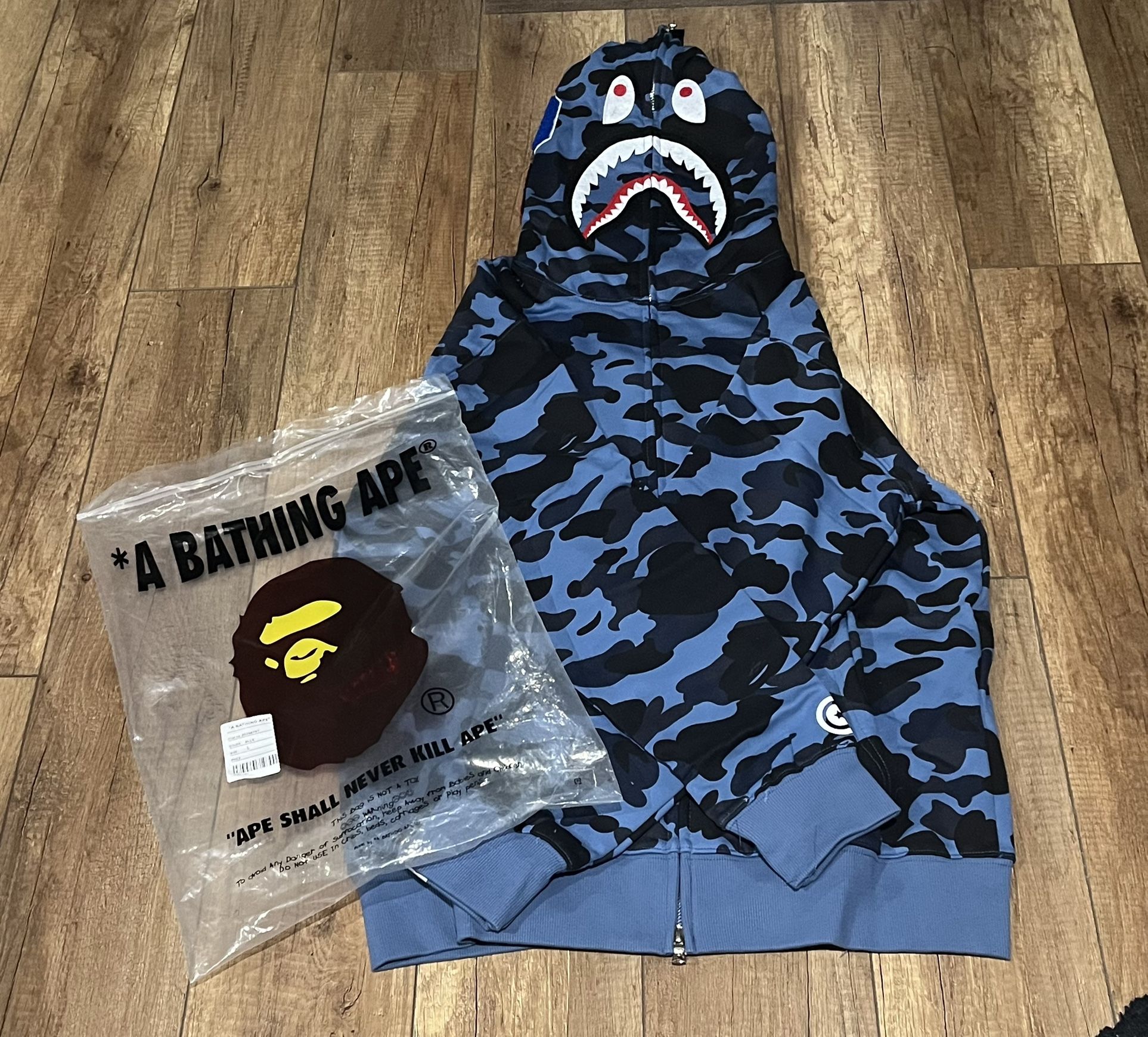 Blue BAPE Zip Up Hoodie