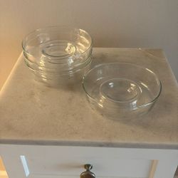 Set Of 4 Glass Chip & Dip Serving Bowls