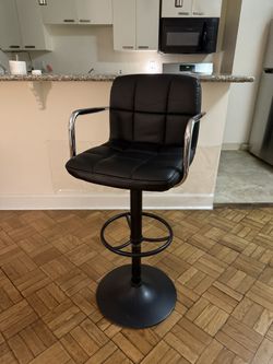 Black Leather Bar Chair