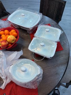 White serving platter set