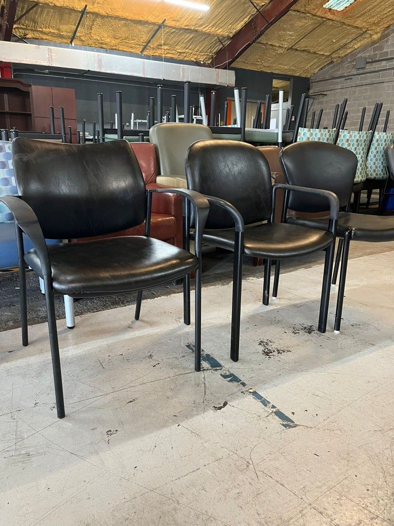 Black Vinyl Guest Side Chairs