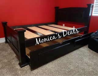 Full Solid Wood Bed With Twin Trundle FRAME $520