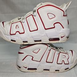 Nike Air More Uptempo White Varsity Red 2018 Mid Top 921948-102 Men's Sneaker size 8.5M
