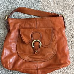 FRANCESCO BIASIA SHOULDER BAG HANDBAG AUTHENTIC LEATHER BROWN