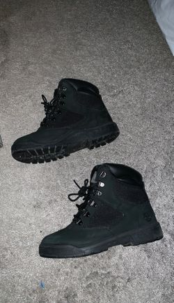 Black timberland field boots