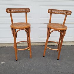 Cane And Rattan Counter Chairs