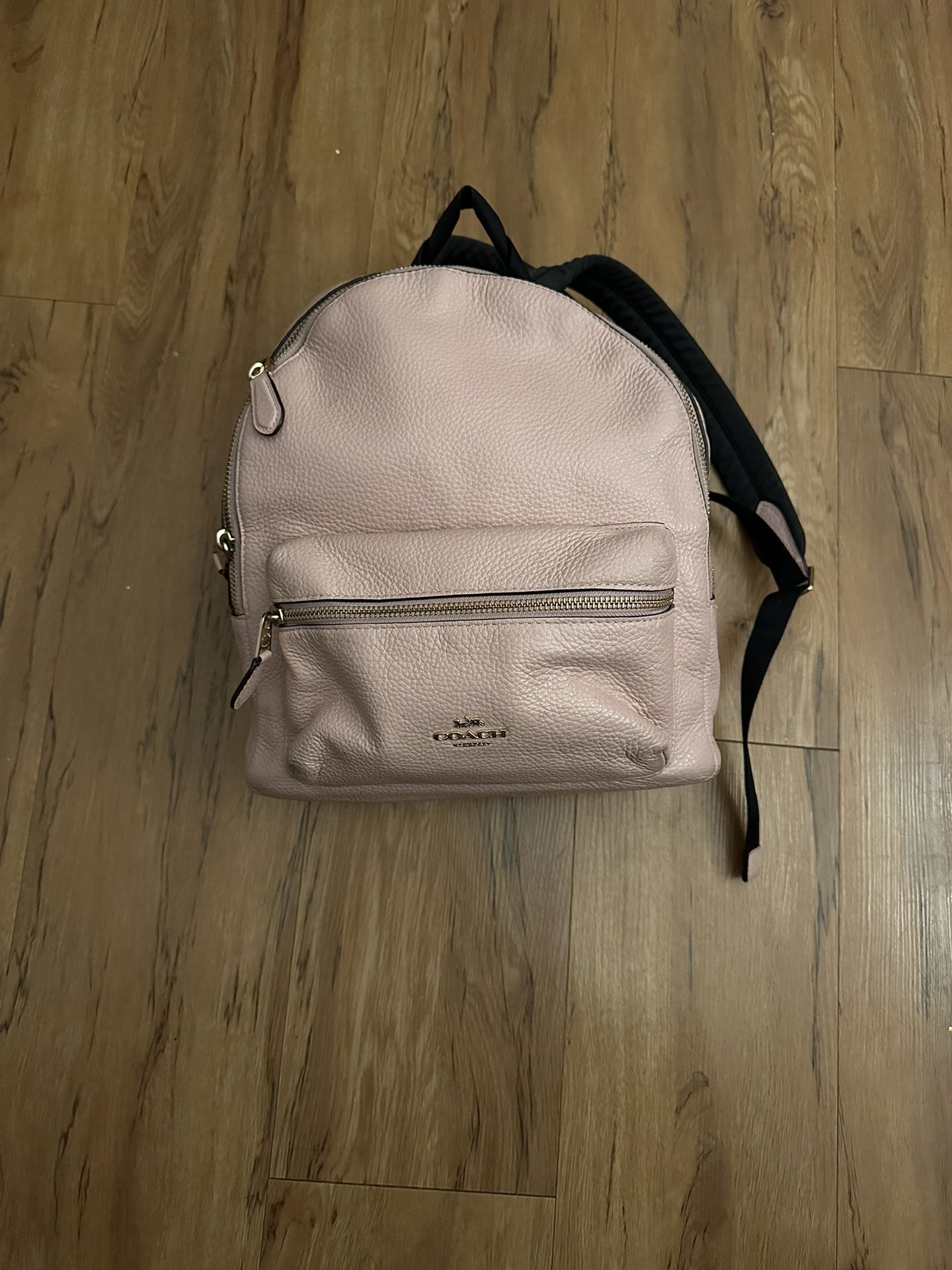 NWT Coach Charlie Blossom Pink Pebble Leather Large Backpack