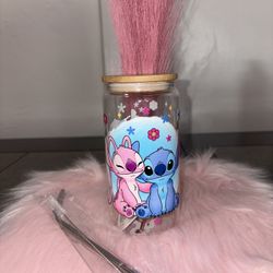 Stitch & Angel Glass Cup