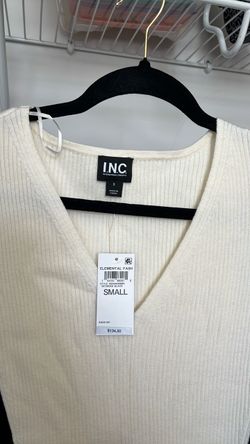 I.N.C. Ivory & Black Ribbed Sweater Dress – Size Small