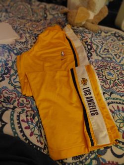 Vintage NIke Team Los Angeles Lakers Kobe Era 2000's Tearaway Warm Up Pants