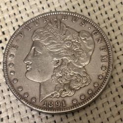 $1 1891 CC. Antique, Collectible Coin USA 