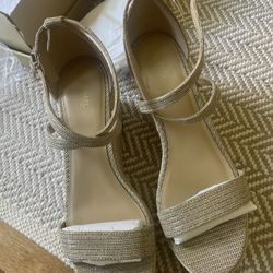 Gold Michael Kors Wedge Sandals 