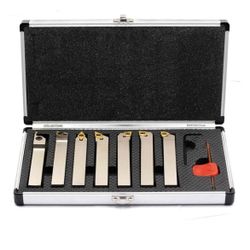 Indexable Carbide Turning Tool Set 5/8” Nickel Plating