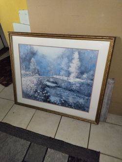 Very nice framed simulated art for the wall