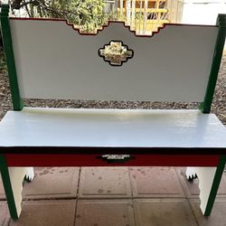 Nicely Made And Painted Southwestern Style Bench 