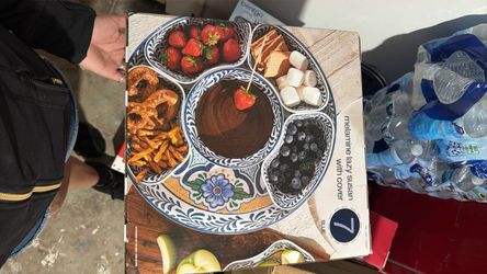 Melamine Lazy Susan with Cover – 7 Piece Blue