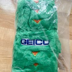 GEICO Gecko Plush Hand Puppet 13" Golf Club Cover Embroidered Logo Lizard