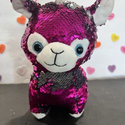 LLAMA FLIP SEQUENCE 8 INCH  GOFFA PLUSH - MAKE IT PINK OR SILVER!!  NEW CONDITION